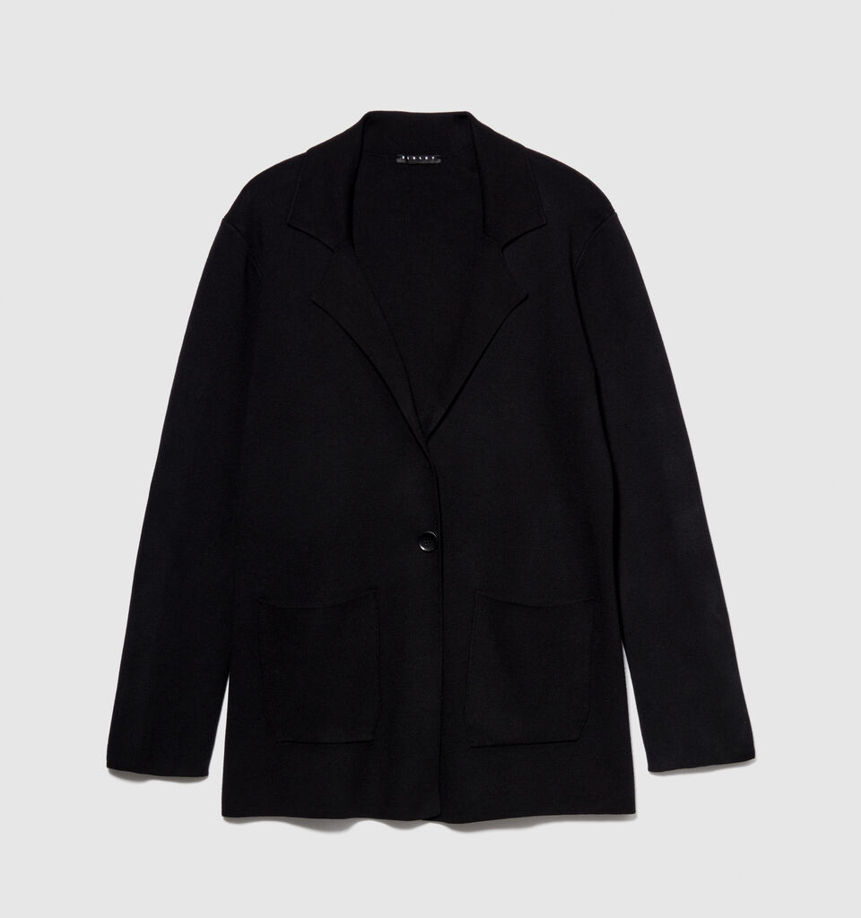 Knit blazer - women's blazers - Black | Sisley image number 6